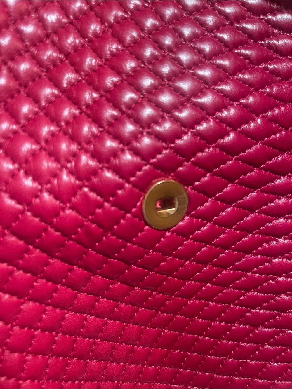Bally Quilted Red Top-Handle Shoulder Bag